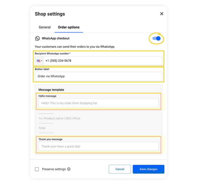 customization-options-for-whatsapp-order-option-in-the-shop-settings-pop-up