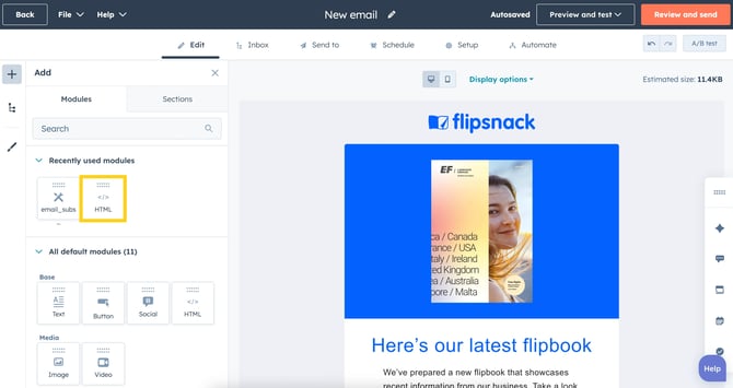 Add Custom HTML code