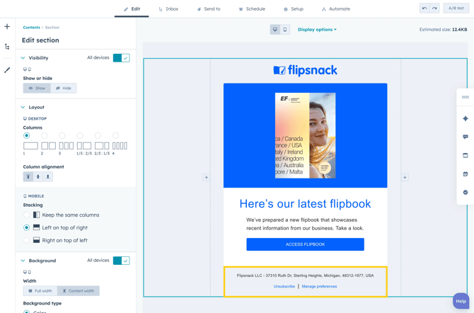 Change the footer in the HTML