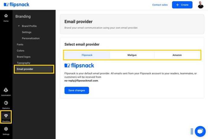 email-provider-options-in-Flipsnack-1