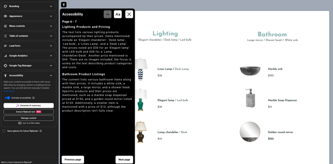 accessibility page description