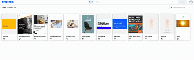 select flipbooks for bookshelf