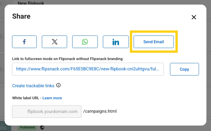 click on send email