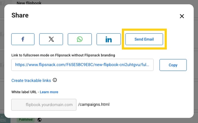 click on send email